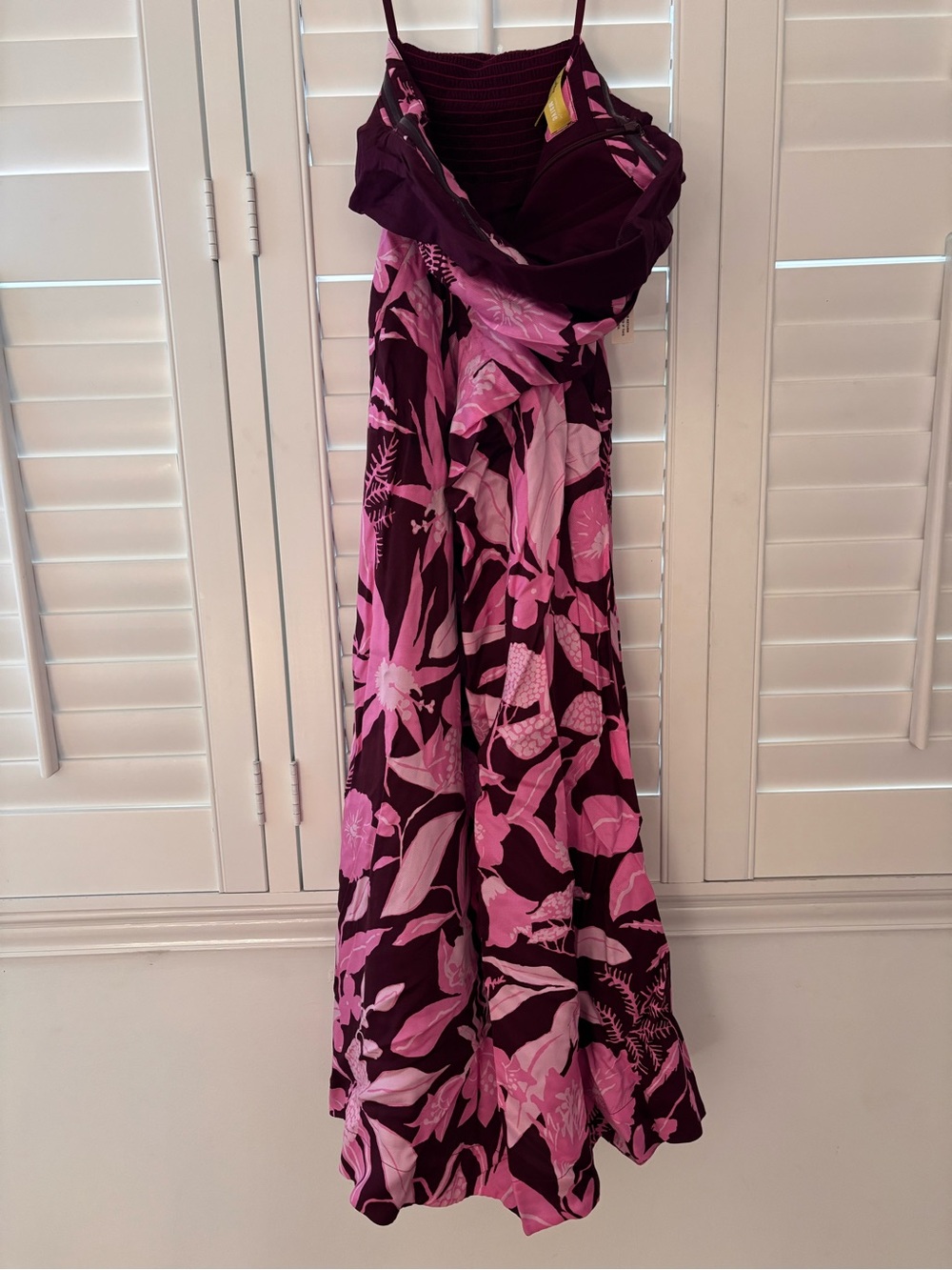Anthropologie Pink and Plum Floral Halter Maxi Dress